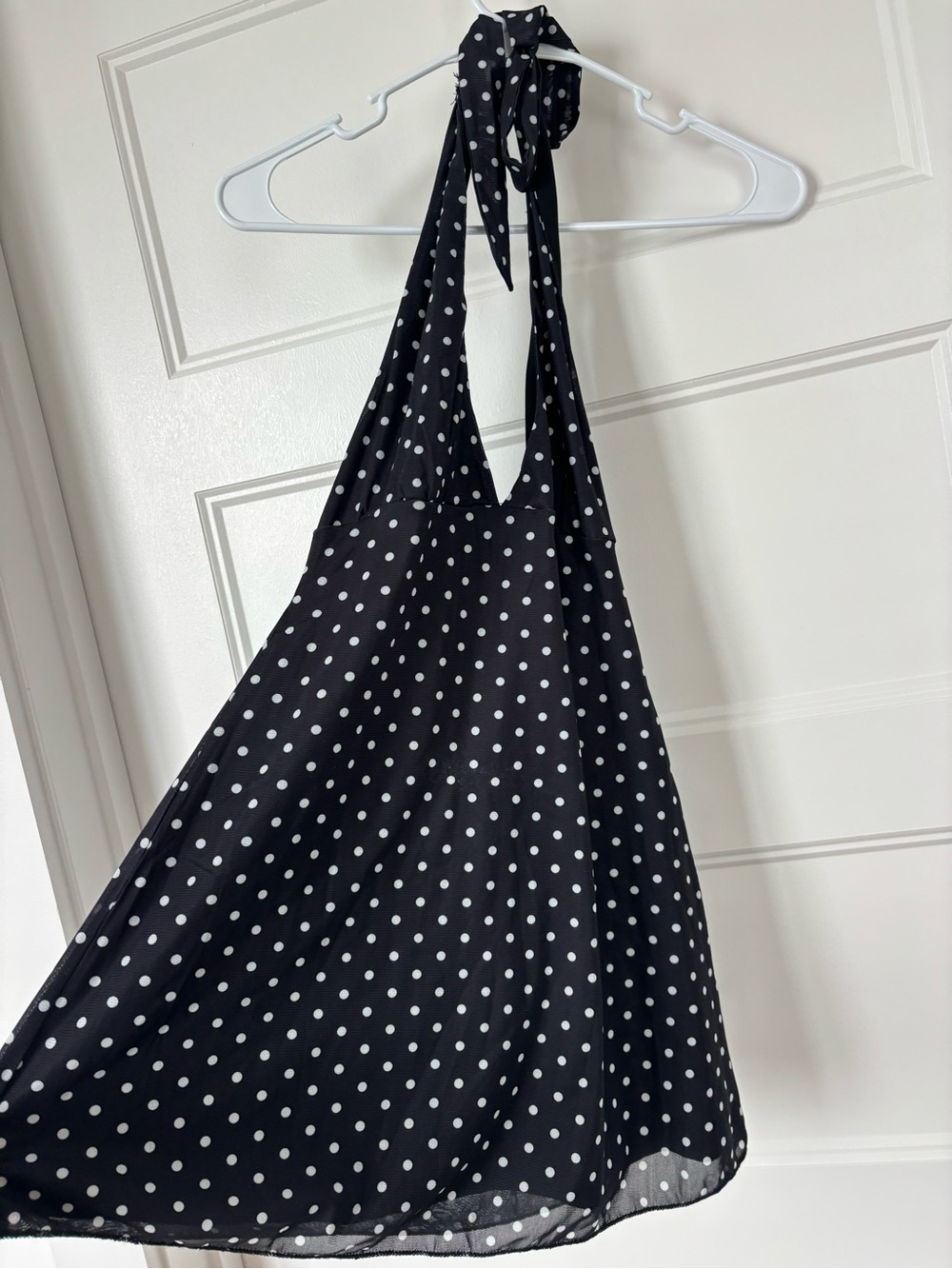 Black & White Polka Dot Halter Dress